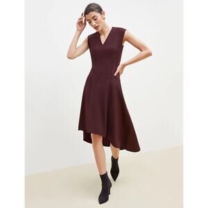 M.M. LaFleur The Kelsey Dress - Sharkskin in Garnet Sz 14